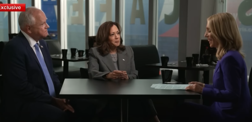 קמלה האריס וטים וולז בראיון בשבוע שעבר. | מסך מיוטיוב קמלה האריס וטים וולז בראיון בשבוע שעבר. | מסך מיוטיוב