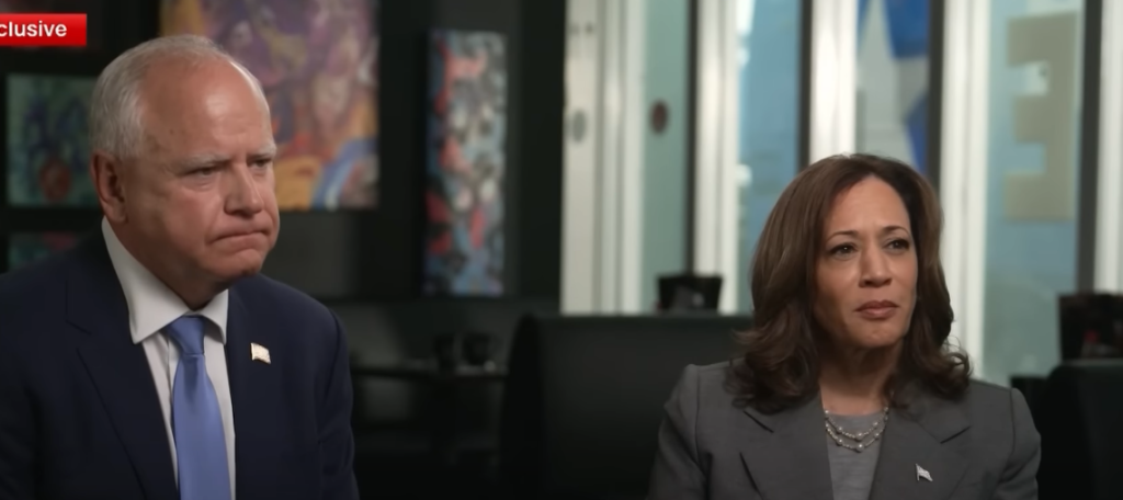 קמלה האריס וטים וולז בראיון בשבוע שעבר. | מסך מיוטיוב קמלה האריס וטים וולז בראיון בשבוע שעבר. | מסך מיוטיוב