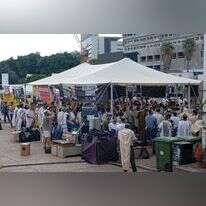 תפילת ראש חודש בכיכר החטופים בתל־אביב, השבוע. | נעמה שטרן