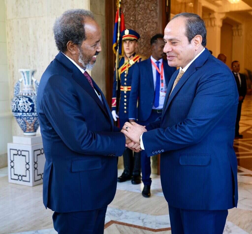 הכל נגד אתיופיה. נשיא מצרים ונשיא סומליה בקהיר. | גטי אימג'ס