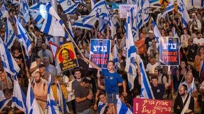 "פוסטים וסרטונים לא עוזרים לשנות מגמות. רק מסות של אנשים". הפגנת הימין בעד הרפורמה המשפטית, ספטמבר 2023. | אורן בן־חקון