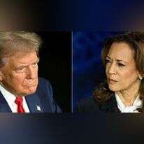 טראמפ והאריס בעימות, אמש. | AFP