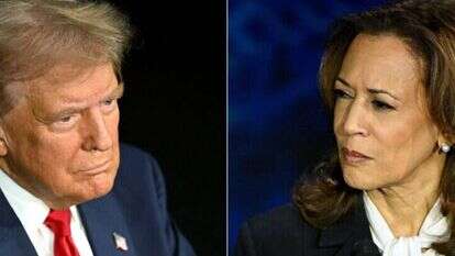 טראמפ והאריס בעימות, אמש. | AFP