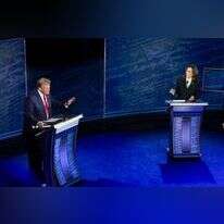 טראמפ והאריס בעימות. | EPA