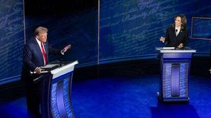 טראמפ והאריס בעימות. | EPA