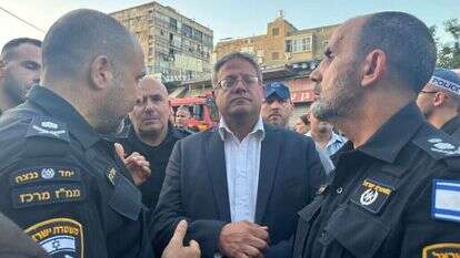 בן גביר בזירת האירוע. בן גביר בזירת האירוע.