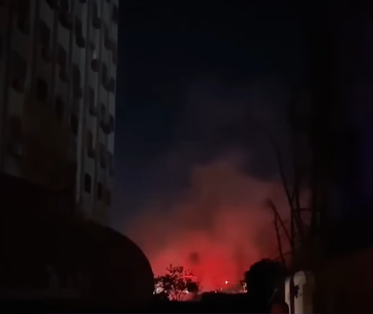 תיעוד מההפצצה המיוחסת לישראל. | מסך מיוטיוב תיעוד מההפצצה המיוחסת לישראל. | מסך מיוטיוב