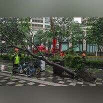 סופת טייפון בשאנגחאי. | HECTOR RETAMAL / AFP