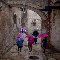 גשם ברחובות ירושלים. | חיים גולדברג - פלאש 90 גשם ברחובות ירושלים. | חיים גולדברג - פלאש 90