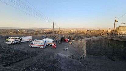 המכרה האיראני לאחר הפיצוץ. | EPA המכרה האיראני לאחר הפיצוץ. | EPA