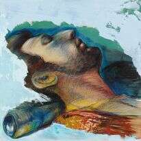 שי עבאדי, "אבינדב", טכניקה מעורבת על עץ לבוד, 2016