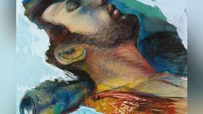 שי עבאדי, "אבינדב", טכניקה מעורבת על עץ לבוד, 2016