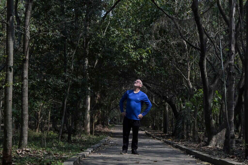 דה סילבה בפארק בסאו פאולו. | AFP