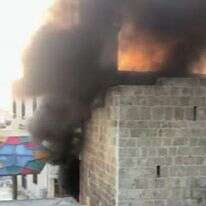 בית הכנסת שהוצת. | מסך מתוך סרטון. מועצה אזורית הר חברון