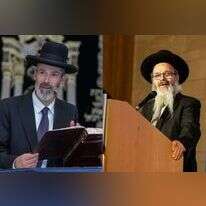 הרב מיכה הלוי (מימין) והרב מאיר כהנא. צילומים: מענדי קוירט, יוסי אלוני