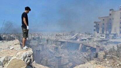 תוצאות תקיפה ישראלית סמוך לביירות. | EPA