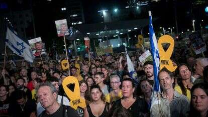 הפגנה בעד שחרור חטופים. | מרים אלסטר פלאש 90