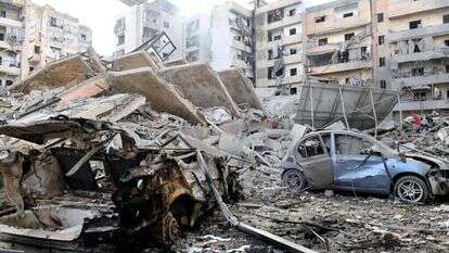 מעוז חיזבאללה בביירות אחרי תקיפות חיל האוויר. | EPA