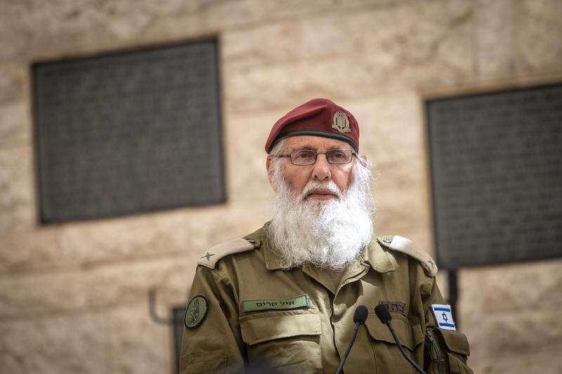 ההחלטה הסופית על קביעת המוות, בידיו. הרב הצבאי הראשי, תת־אלוף הרב אייל קרים. | חיים גולדברג - פלאש 90