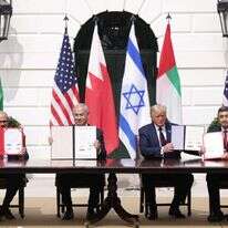 נורמליזציה תמורת השעיית ריבונות. טקס החתימה על הסכמי אברהם בבית הלבן, ספטמבר 2020. | Getty Images
