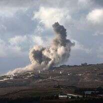 עשן כתוצאה מתקיפה ישראלית בדרום לבנון. | EPA