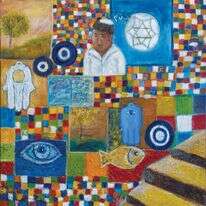 ויויאן פרץ בן מאיר, "שליטת עין הרע בדברים שבקדושה", שמן על בד, 2022 ויויאן פרץ בן מאיר, "שליטת עין הרע בדברים שבקדושה", שמן על בד, 2022