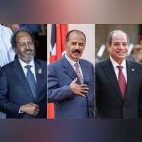 מימין לשמאל: נשיא מצרים א־סיסי, נשיא אריתריאה אפוורקי ונשיא סומליה שייח' מחמוד. | AFP