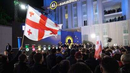 תומכי מפלגת החלום הגיאורגי. | AFP תומכי מפלגת החלום הגיאורגי. | AFP