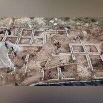 חפירת רשות העתיקות ליד בית שמש ממבט אוירי. | אמיל אלג'ם רשות העתיקות