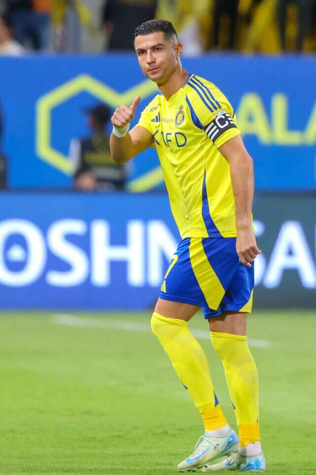 השקעה בסימן שאלה. כריסטיאנו רונאלדו במדי הקבוצה הסעודית. | AFP