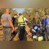 זירת פגיעת רקטה סמוך לכביש 79, באזור קריית ביאליק. | תיעוד מבצעי מד"א