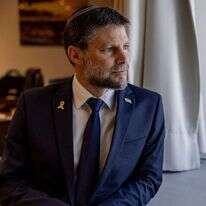 "מאז שהתחילה המלחמה אני לא מתעסק בפוליטיקה". סמוטריץ', השבוע בקריה בתל־אביב. | נעמה שטרן