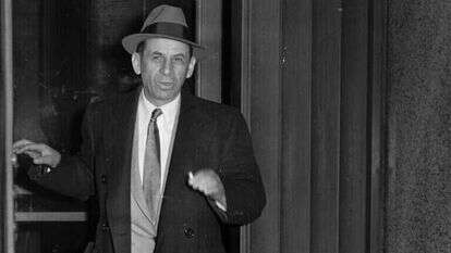 התבקש להקים כנופיית בריונים למלחמה באנטישמים. מאיר לנסקי, 1958. | גטי אימג'ס