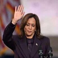 האריס בנאום פרידה לאחר ההפסד. | AFP