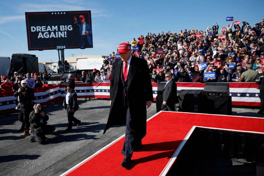 טראמפ בנאום בפנסילבניה, השבוע. | איי.אף.פי