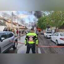 שריפה בעקבות המטח לקריות. | מד"א