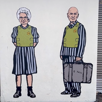 איטליה - גרפיטי המוקדש לשני ניצולי שואה, | מסך מתוך יוטיוב