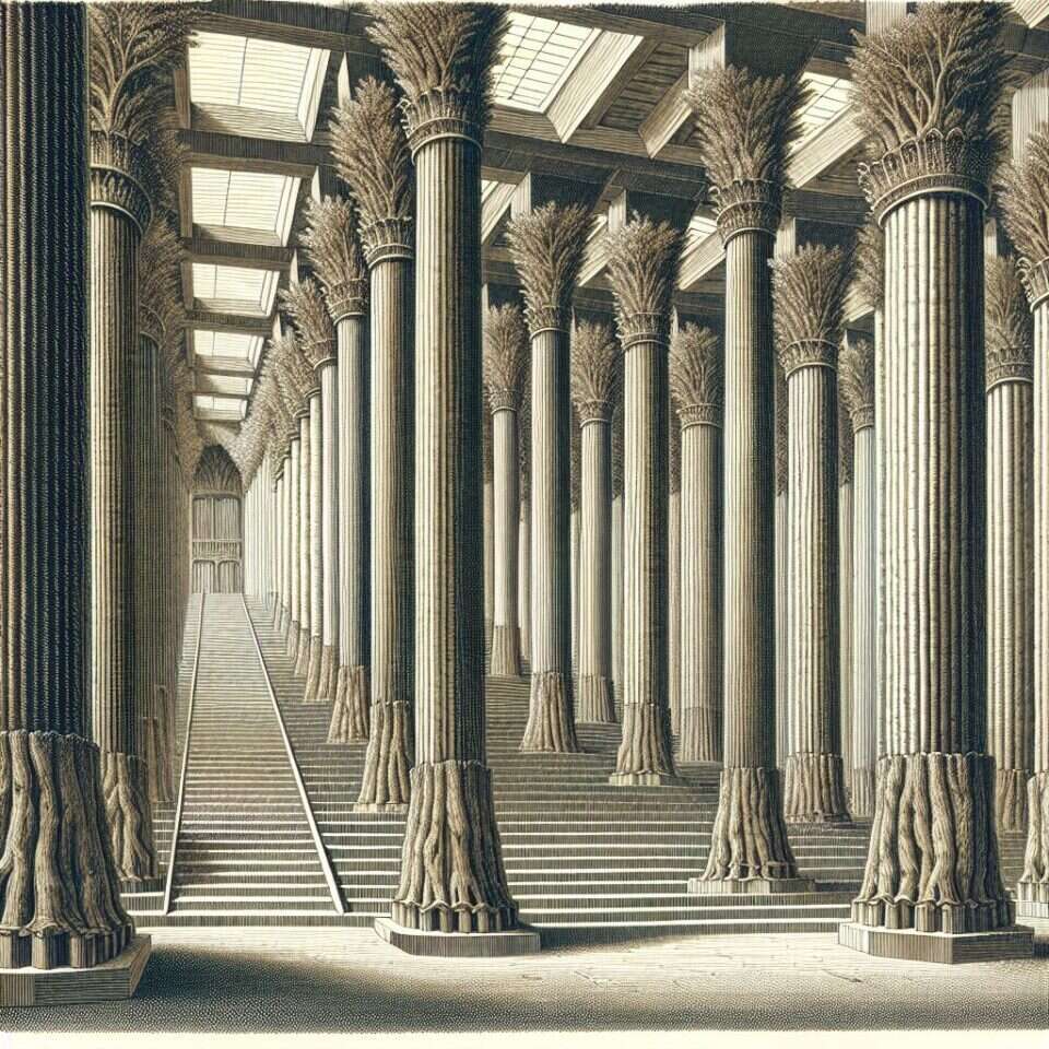 משמאל: בית יער הלבנון, תמונת בינה מלאכותית