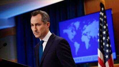 דובר מחלקת המדינה האמריקנית, מת'יו מילר. | Getty Images via AFP דובר מחלקת המדינה האמריקנית, מת'יו מילר. | Getty Images via AFP