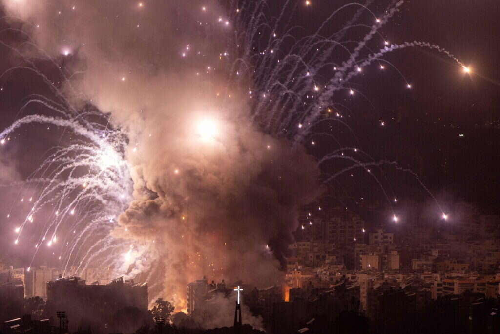 תקיפה ישראלית של מחסני אמל"ח בלבנון. | AFP