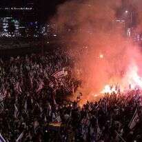 חסימת נתיבי איילון במחאה על פיטורי גלנט, מרץ 2023. | תומר נויברג, פלאש 90