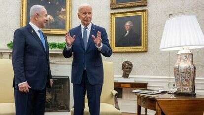 ביידן ונתניהו בבית הלבן, יולי 2024. | איי.אף.פי