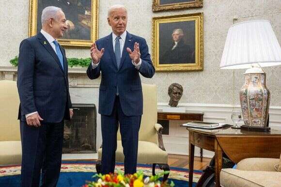 ביידן ונתניהו בבית הלבן, יולי 2024. | איי.אף.פי ביידן ונתניהו בבית הלבן, יולי 2024. | איי.אף.פי