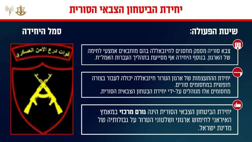 תעודת הזהות - יחידת הביטחון הצבאי הסורית. קרדיט: דובר צה"ל