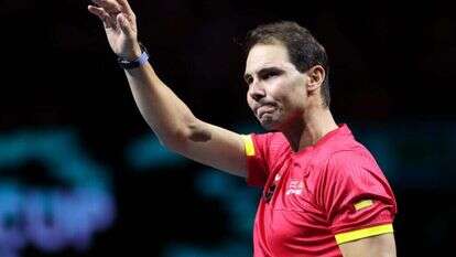 רפאל נדאל בטקס הפרישה שלו מטניס. | Thomas COEX / AFP