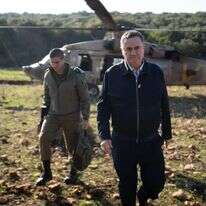 שר הביטחון ישראל כ"ץ בגבול הצפון, היום. | אלעד מלכה, משרד הביטחון