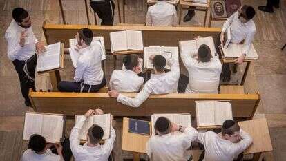 "בשביל תלמיד בפוניבז' או במיר, להתגייס זה כמו שמישהו יבוא ויגיד לו 'סע לטיבט'". | חיים גולדברג, פלאש 90 "בשביל תלמיד בפוניבז' או במיר, להתגייס זה כמו שמישהו יבוא ויגיד לו 'סע לטיבט'". | חיים גולדברג, פלאש 90