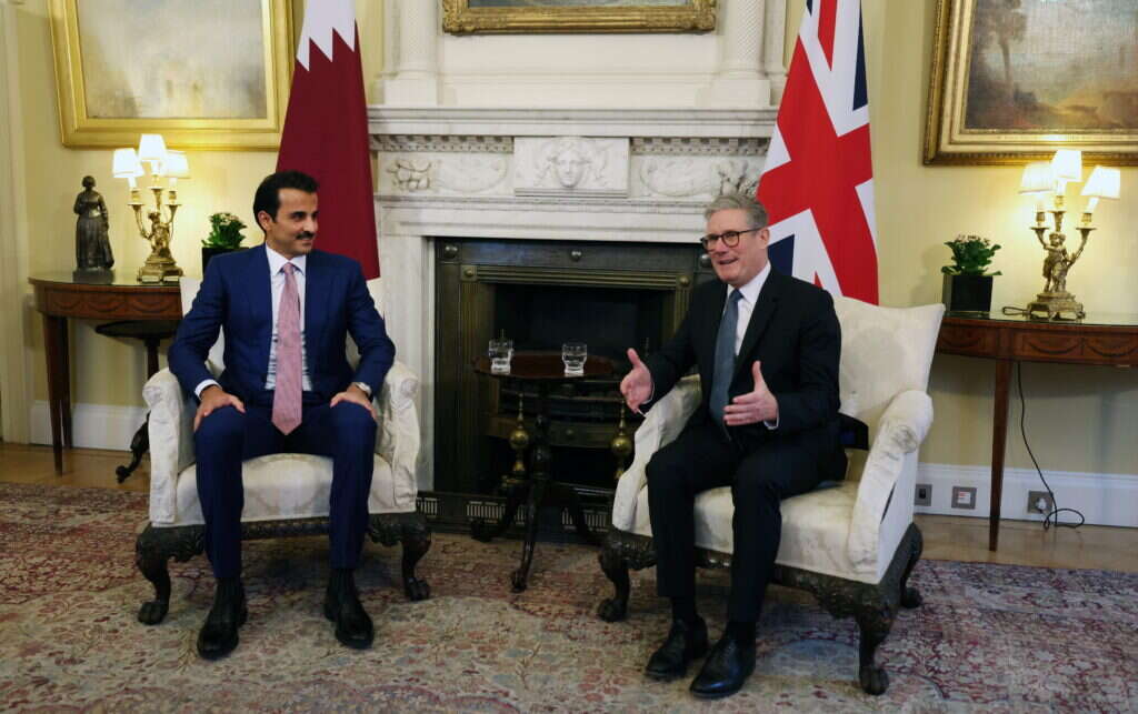 ראש ממשלת בריטניה קייר סטארמר עם אמיר קטאר השייח' תמים בן חמיד אל תאני, בשבוע שעבר. | EPA ראש ממשלת בריטניה קייר סטארמר עם אמיר קטאר השייח' תמים בן חמיד אל תאני, בשבוע שעבר. | EPA