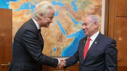 ראש הממשלה בנימין נתניהו נפגש עם חירט וילדרס בלשכתו בירושלים. | מעיין טואף / לע״מ. ראש הממשלה בנימין נתניהו נפגש עם חירט וילדרס בלשכתו בירושלים. | מעיין טואף / לע״מ.