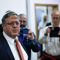 השר איתמר בן גביר בבית המשפט לפני עדותו של ראש הממשלה בנימין נתניהו. | חיים גולדברג - פלאש 90